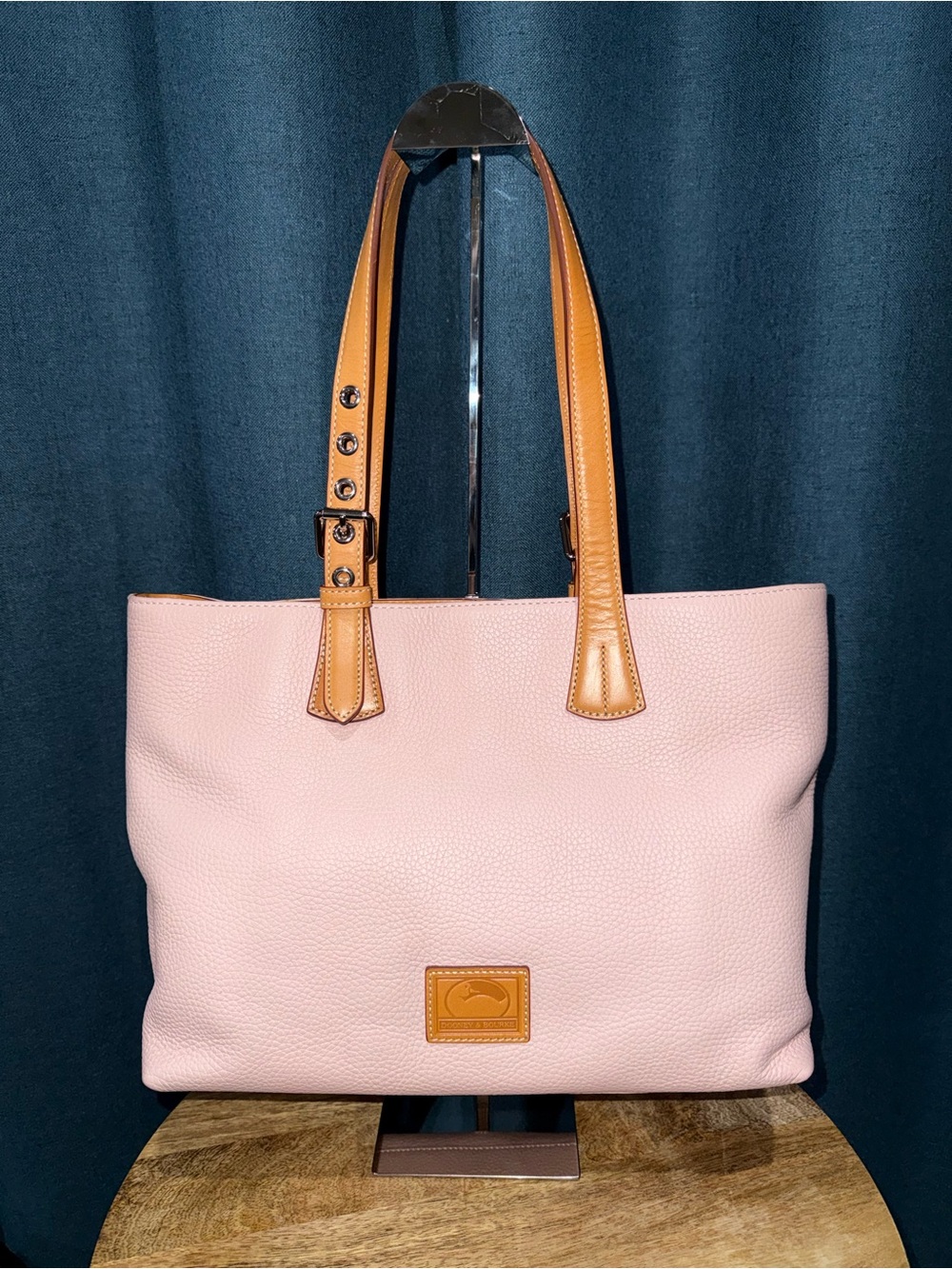 Dooney & Bourke Blush Pink Pebbled Leather Emily Tote Handbag